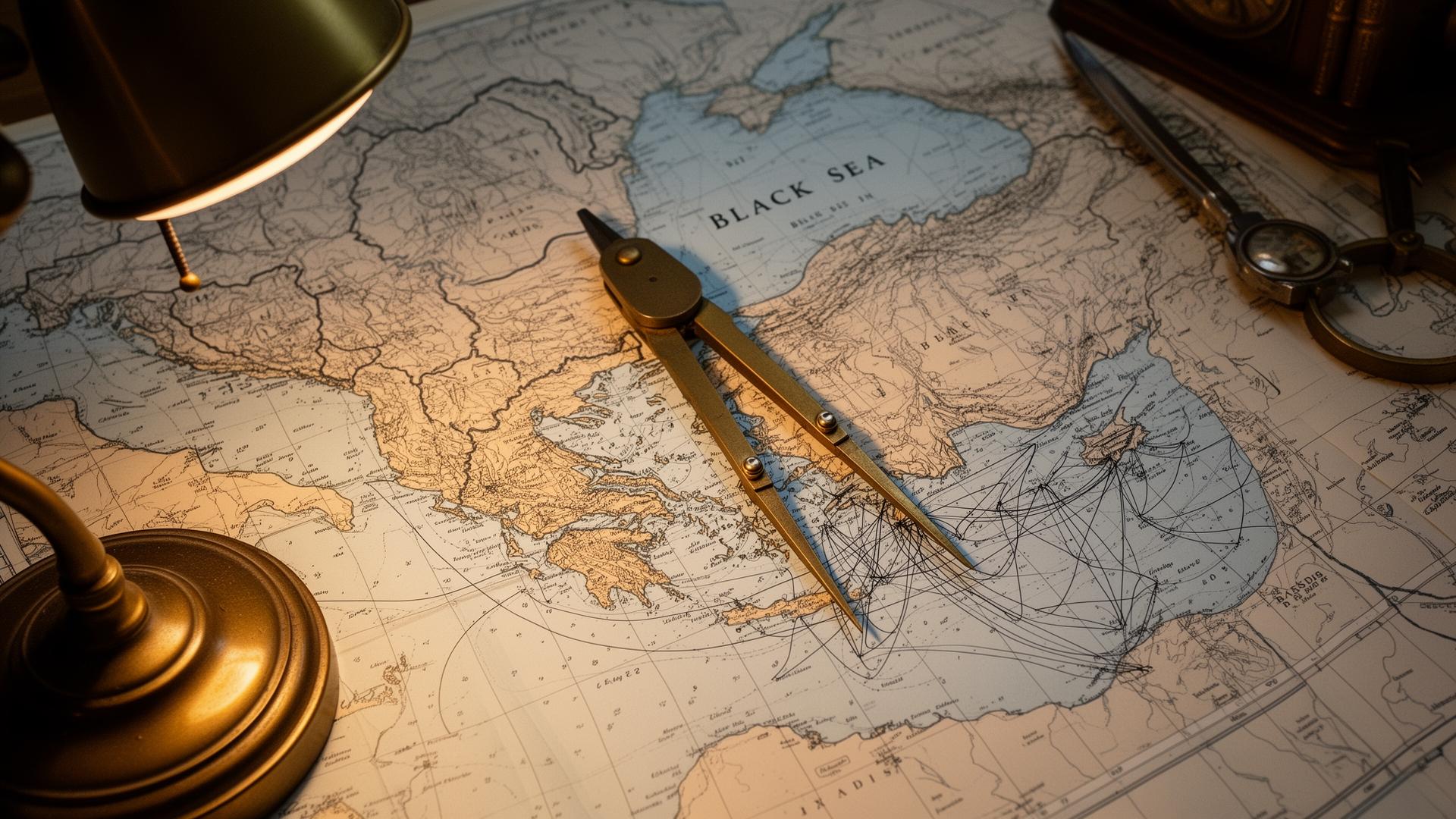 Nautical chart of the Mediterranean and Black Sea