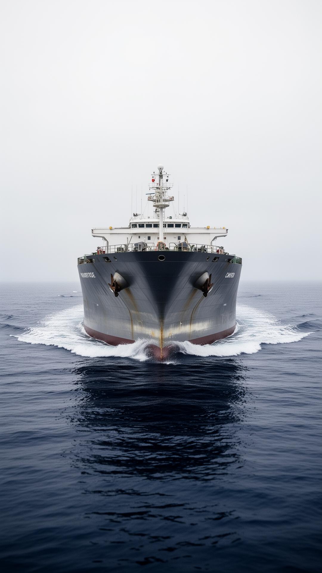 Tanker bow at sea